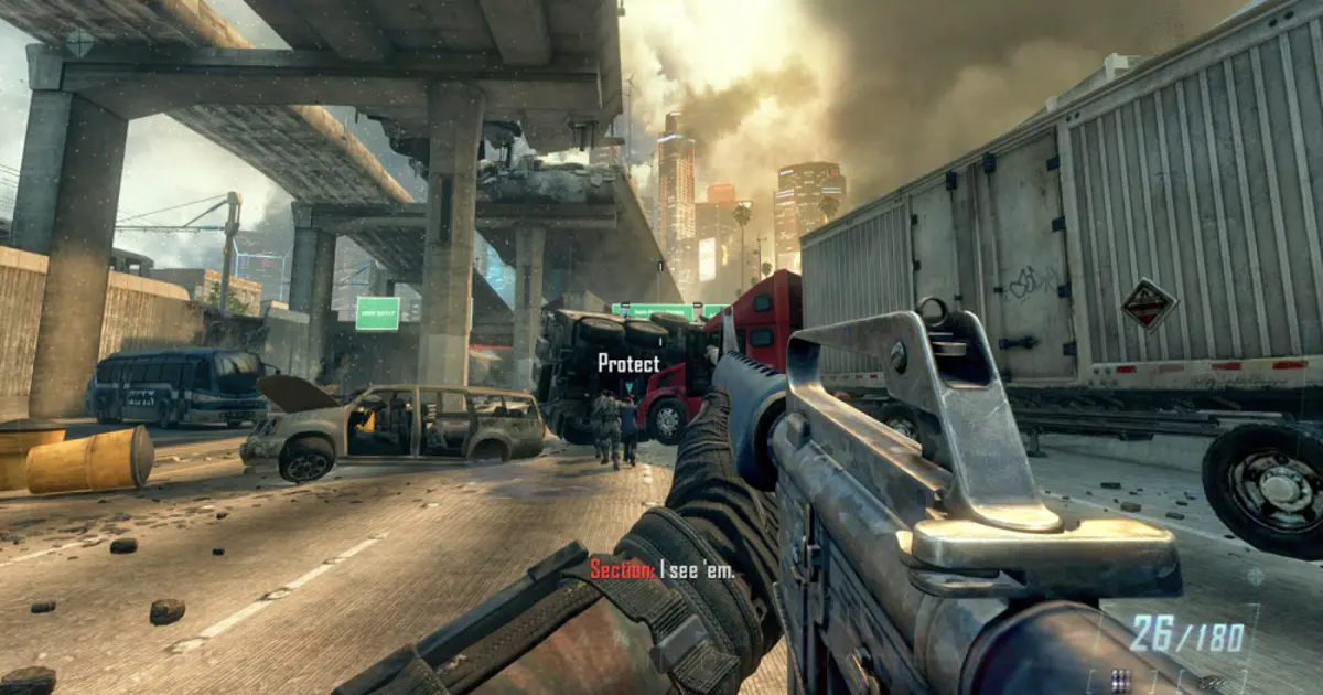 Black Ops II spans the Cold War and near-future conflicts