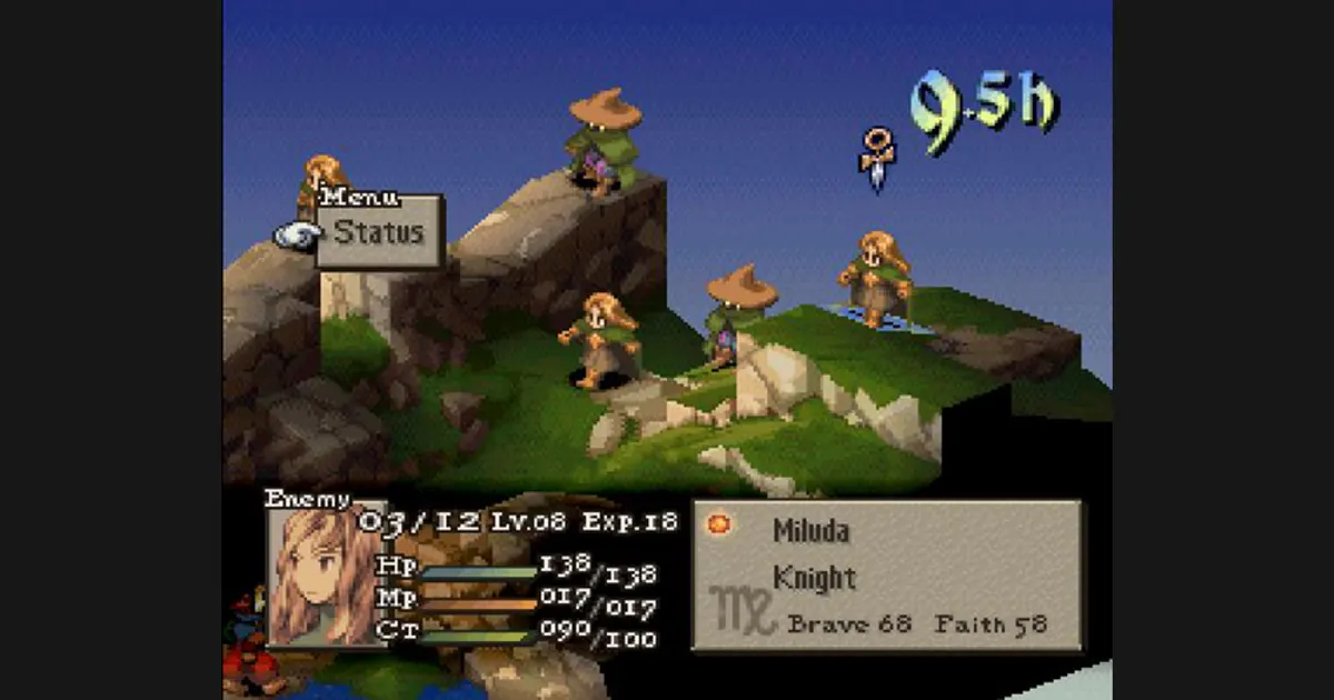 ファイナルファンタジータクティクスの戦闘画面
