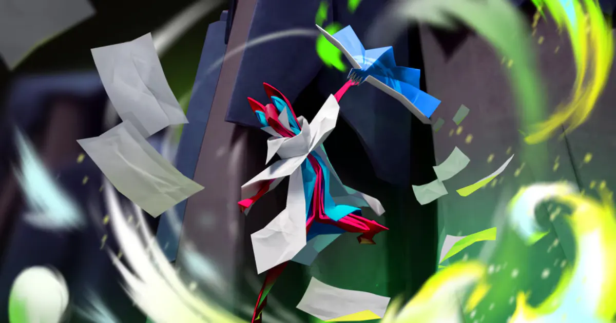 Hirogami Japanese platformer with paper art style
