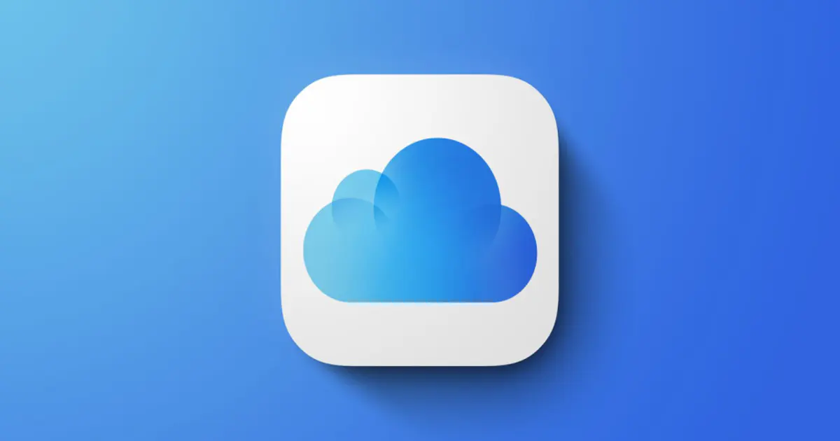 iCloud Symbol auf blauem Hintergrund