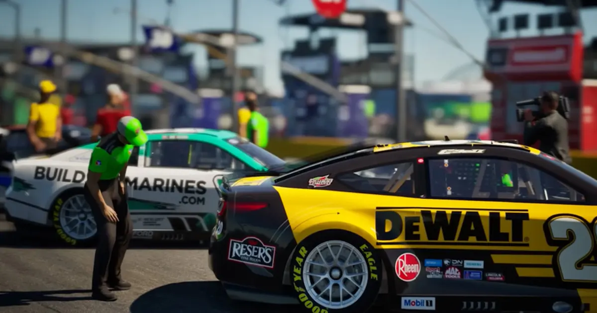 Voiture de course NASCAR sur circuit dans NASCAR 25