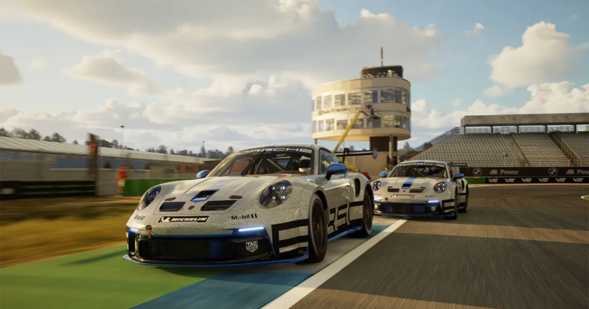 Course automobile réaliste dans Rennsport avec graphismes modernes