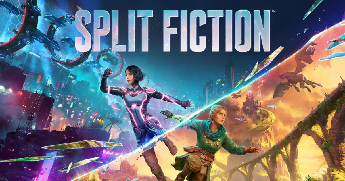 Split Fictionのゲームプレイ画面。幻想的な世界で冒険するキャラクターたち