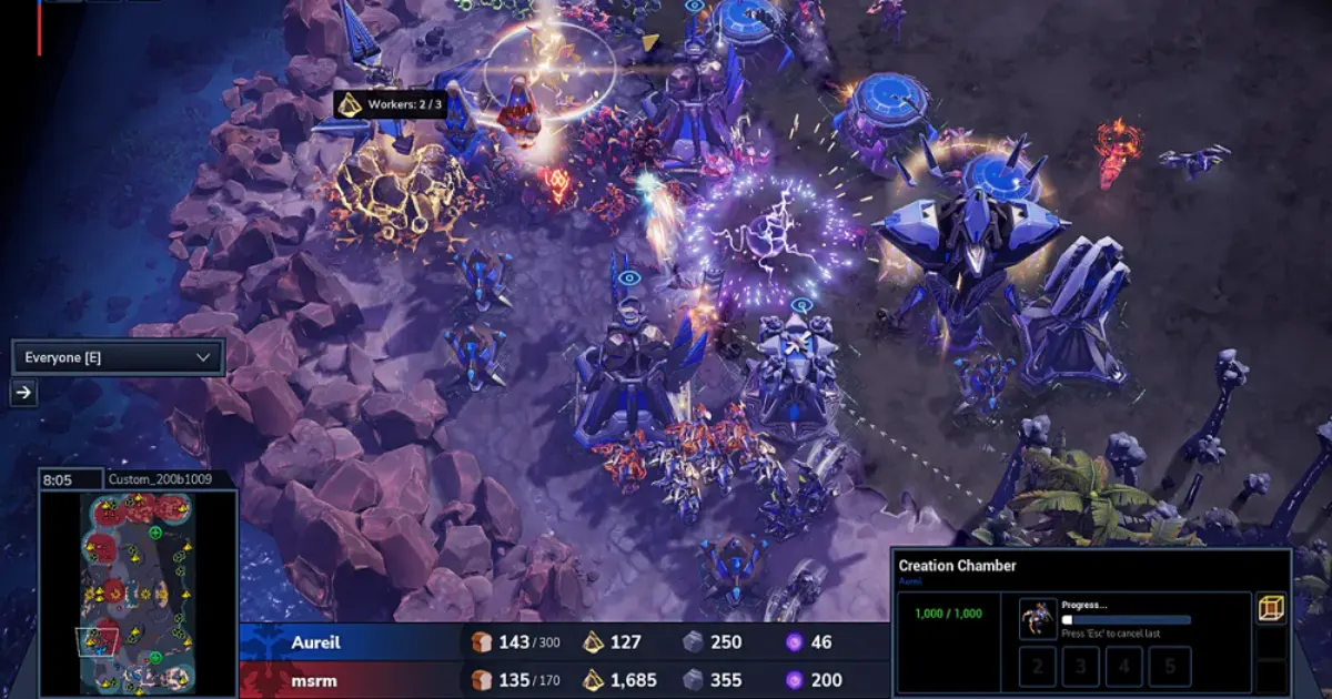 Stormgate RTS in action, showing different factions in battle