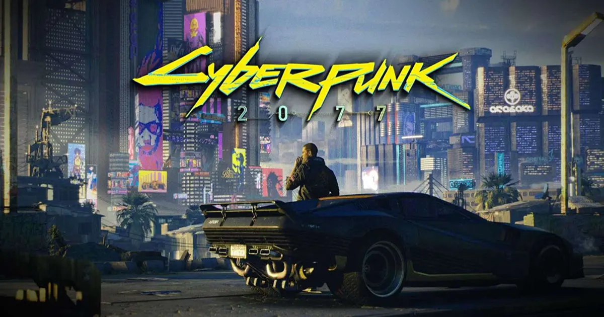 Cyberpunk 2077 protagonist V in neon-lit city