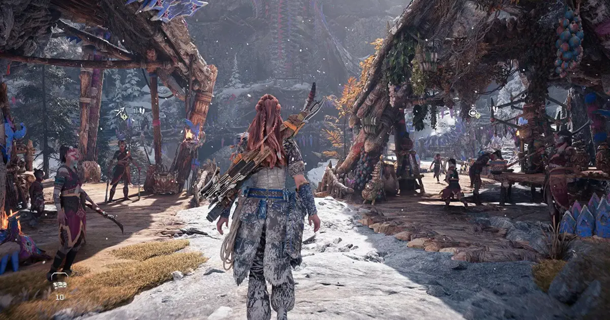 Horizon Forbidden West Aloy among futuristic ruins