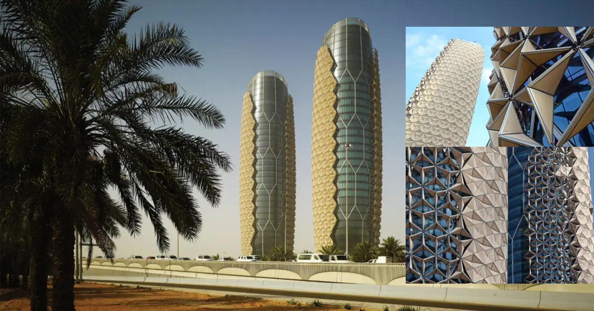 Al Bahar Towers in Abu Dhabi mit beweglicher Fassade