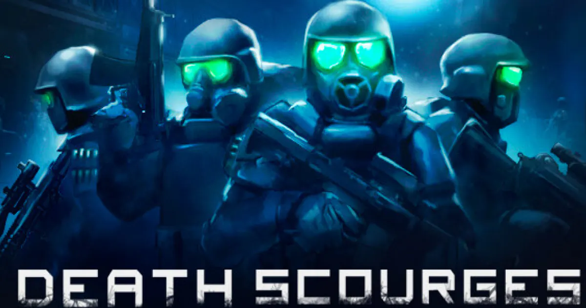 Death Scourges key art, post-apocalyptic world