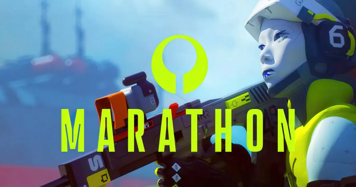 Marathon game artwork, sci-fi shooter atmosphere