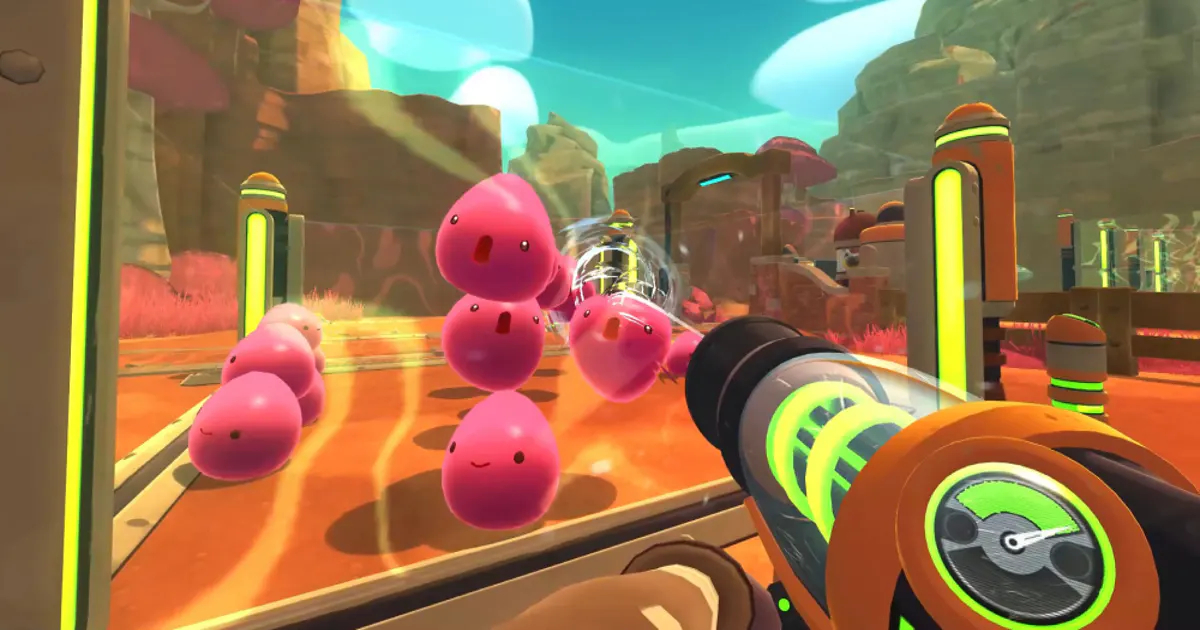 Slime Rancher colorful planet and cute slimes