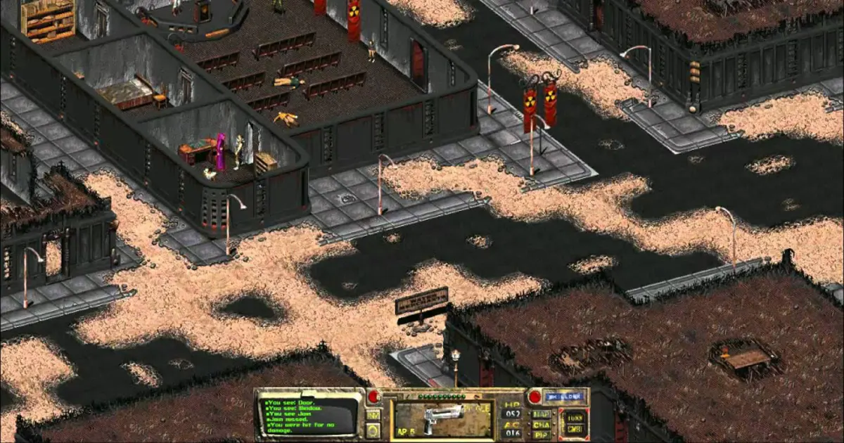 Original Fallout game from 1997: Vault Dweller in a post-nuclear wasteland
