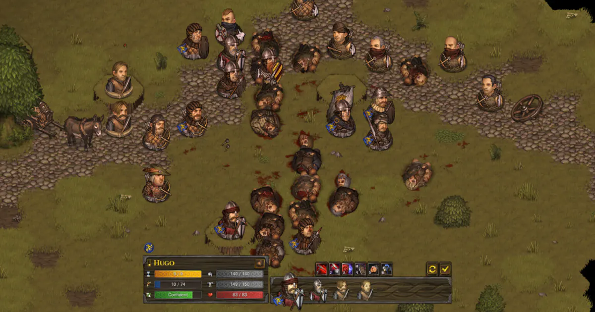 Battle Brothers: mercenary company fighting in a medieval fantasy world