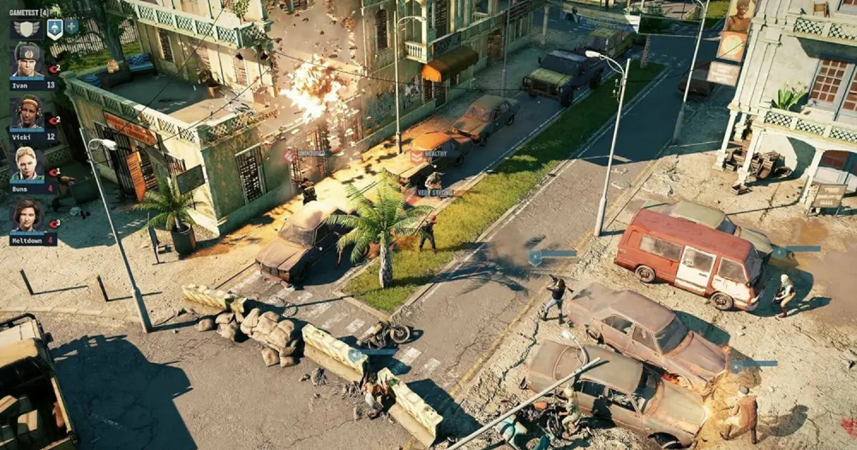 Jagged Alliance 3 gameplay: mercenary squad in tactical combat
