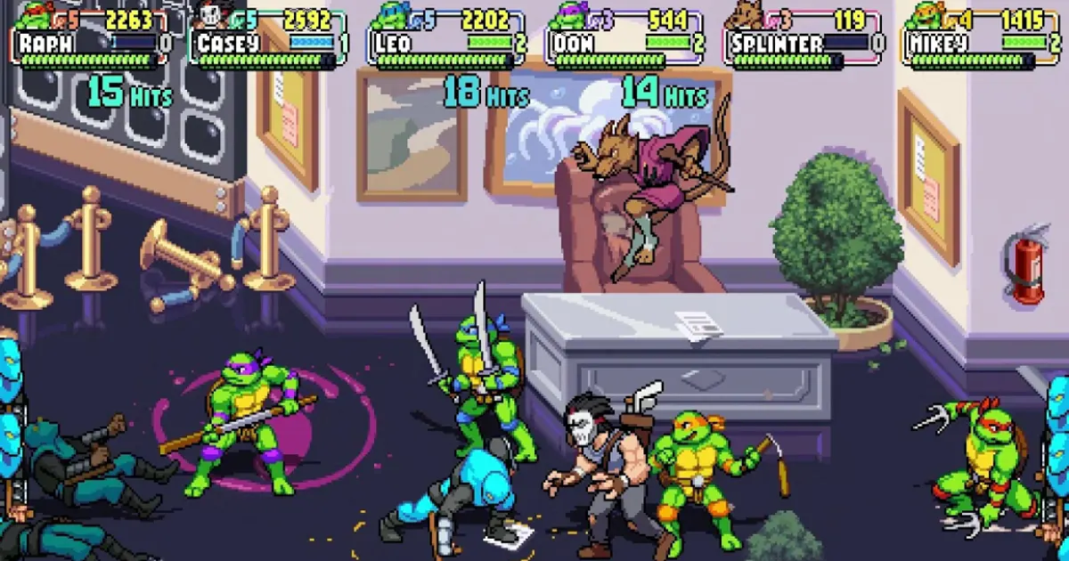 TMNT Shredder's Revenge beat 'em up local co-op