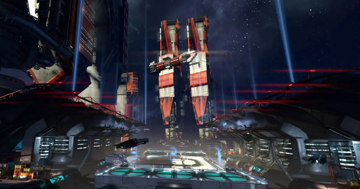 X4: Foundations - Spieler steuert ein großes Raumschiff in einer lebendigen Galaxie