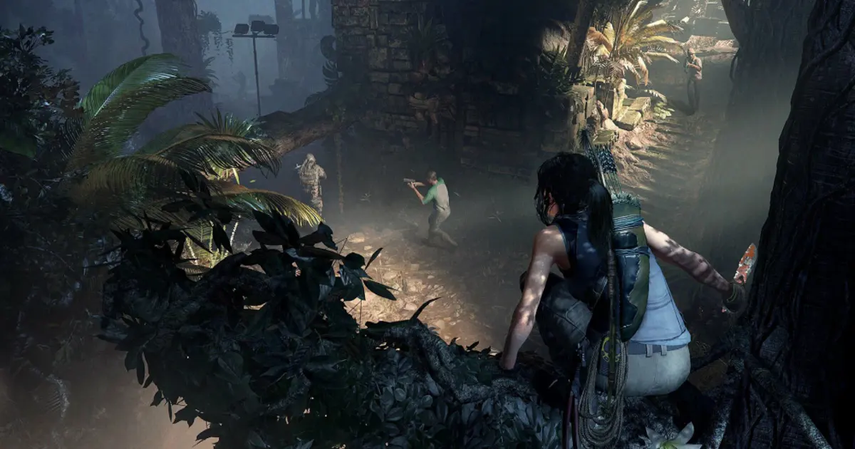 Lara Croft in a Mayan tomb in Shadow of the Tomb Raider